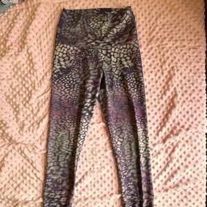 Mika Yoga Wear Green and Purple Animal Print Leggings